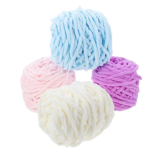 4 Rollen weiches Baumwollgarn zum Stricken, Basteln, für Schals, Hüte, Decken, verschiedene Farben, für Pullover, Handschuhe und Schals von BESSTUUP