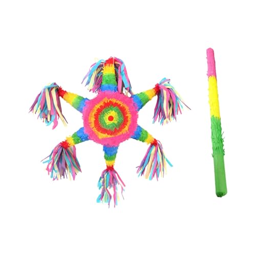 BESSTUUP Hexagramm Pinata Partyspiel für Geburtstage, Feiern, Festivals, kreative bunte Dekoration mit Schlagstock von BESSTUUP