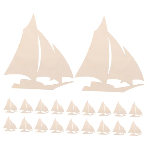 DIY Ocean Decor Holzscheiben, 20 Stück, unlackiert, Segelboot, Basteldekoration für nautische Themenaktivitäten für alle Altersgruppen von BESSTUUP