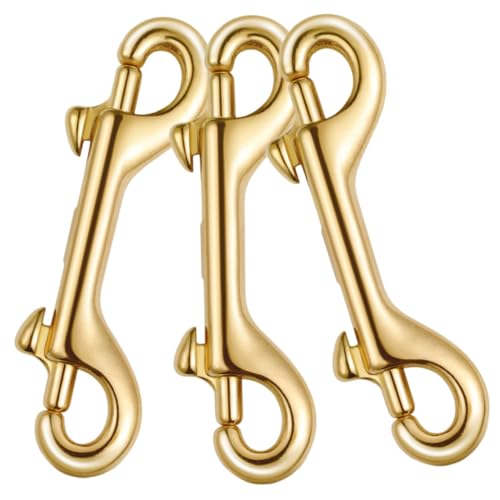 Doppelhaken-Set aus Messing, 78 mm, Karabinerhaken für Handtaschen, Reisetaschen und Gepäckzubehör, goldfarben Doppelhaken-Set aus Messing, 78 mm, Karabinerhaken für Handtaschen, Reisetaschen und Gepäckzubehör, goldfarben von BESSTUUP