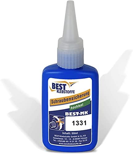 BEST KLEBSTOFF MK 1331 | Schraubensicherung hochfest | 50g | dauerhafte und beständige Verbindungen | Spezialkleber | Universalkleber | der Schraubensicherungslack BEST KLEBSTOFF MK 1331 | Schraubensicherung hochfest | 50g | dauerhafte und beständige Verbindungen | Spezialkleber | Universalkleber | der Schraubensicherungslack von BEST KLEBSTOFFE