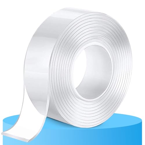 BESTLINE Doppelseitiges Klebeband, extra stark, 2 cm x 2 m, transparent, hinterlässt keine Spuren an Wänden oder Oberflächen, zuschneidbar, extra starke und feste Befestigung, waschbar und von BESTLINE