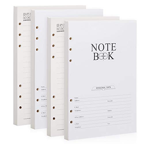 BESTOO A5 Liniert Refill Papier 6 Löcher,100gsm,160 Blatt / 320 Seiten für A5 Nachfüllbar Tagebuch Notizbuch Journal Einsätze von BESTOO