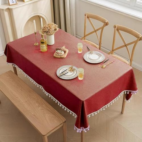 BESTORI Tischdecke Leinenoptik Abwaschbar Staubdicht Tischtuch Kratzfest Leicht wasserabweisend Tablecloth für Esszimmer Garten Party Hochzeiten, Weinrot, 110 x 160 cm BESTORI Tischdecke Leinenoptik Abwaschbar Staubdicht Tischtuch Kratzfest Leicht wasserabweisend Tablecloth für Esszimmer Garten Party Hochzeiten, Weinrot, 110 x 160 cm von BESTORI