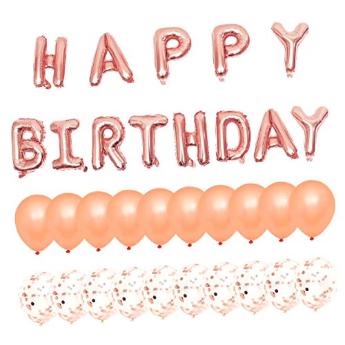 BESTOYARD 1 Satz Diy Ballonbogen für Geburtstagsfeiern Folienballons mit Happy Birthday Roségold für Shower Party und Fotohintergrund von BESTOYARD