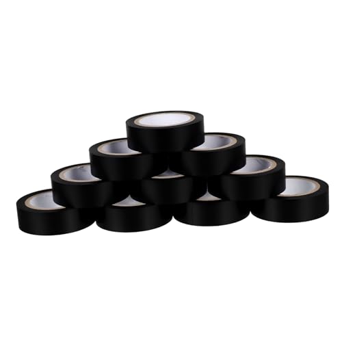 BESTOYARD 10 Rollen Elektrisches Isolierband Hitzebeständig Hochadhäsiv PVC Klebeband für Elektroinstallation Kabelbündelung Reparaturen von BESTOYARD