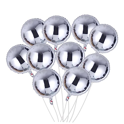 BESTOYARD 10 Stück Silberne Runde Aluminiumfolie Ballons für Valentinstag Hochzeiten Geburtstagsfeiern Wiederverwendbar und Strapazierfähig für Dekorationen von BESTOYARD