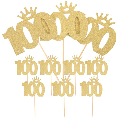BESTOYARD 100 Gold Cake Topper Baby 100 Tage Feier 100. Geburtstag oder Jubiläum Party Dekoration Party Supplies 10ST von BESTOYARD