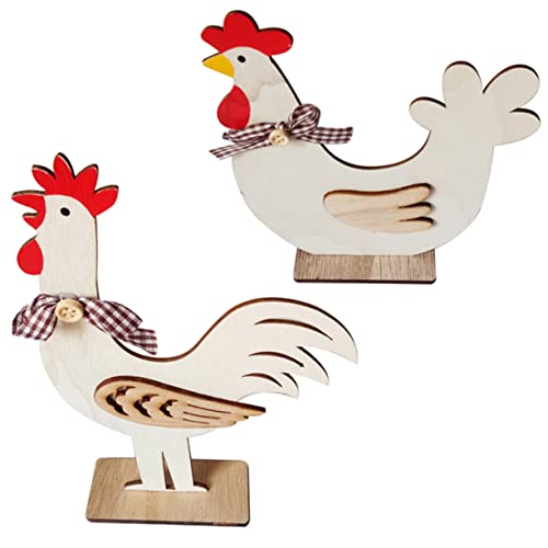BESTOYARD 1stück Holz Huhn Dekoration Kreatives Ostern Küken Ornament Niedliches Holz Huhn Für Tisch Und Fenster Frühlingsdeko Für Zuhause Und Büro von BESTOYARD