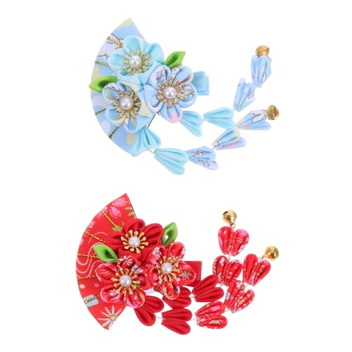 BESTOYARD 2 Stück Japanischer Haarschmuck mit Blumenquaste Traditioneller Kimono Haarclip Handgefertigte Japanische Haarspange für Geisha und Hanfu Kostüme Geeignet für Haartypen und Längen von BESTOYARD