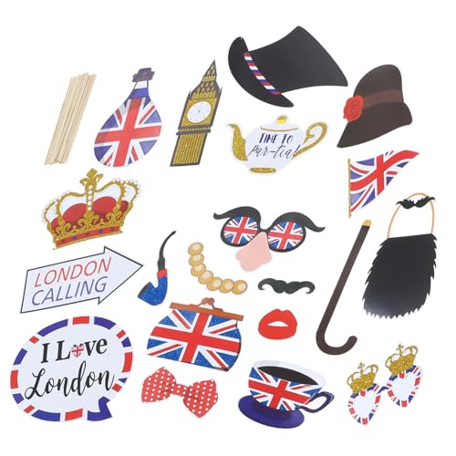 BESTOYARD 20 Stück Britische Photo Booth Prop, Lustige Britische Party-Requisiten, Uk England Selfie-Requisiten BESTOYARD 20 Stück Britische Photo Booth Prop, Lustige Britische Party-Requisiten, Uk England Selfie-Requisiten von BESTOYARD