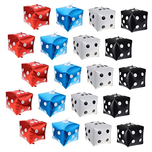 BESTOYARD 20stücke Würfel Luftballons Aus Aluminiumfolie Bunte Würfel Ballons Für -themenpartys Spielveranstaltungen Und Dekorationen Rot Blau von BESTOYARD