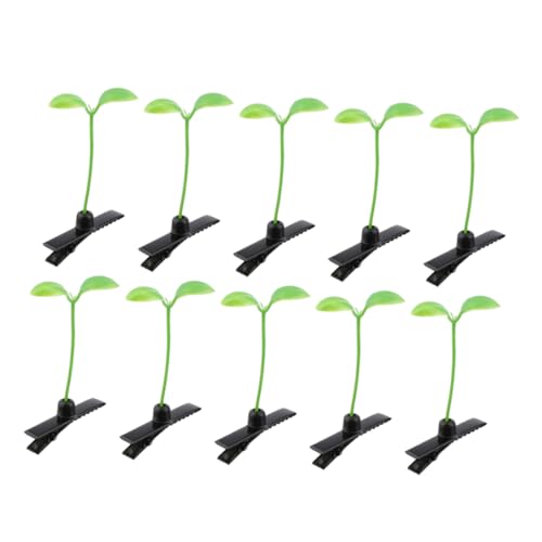 BESTOYARD 60 Stück Teiliges Mini Sojasprossen Haarklammern Süßer Haarschmuck für Mädchen Stabile Grüne Sprout Clips Lustige Haarspangen für Party und Alltag Einzigartiges Pflanzen Design von BESTOYARD