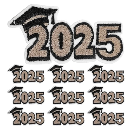 BESTOYARD Bestickte Aufnäher Zum Abitur 2025 Klasse 2025 Zum Aufbügeln Applikationen Kleidung Dekorative Süße Aufnäher Für Jacken Rucksäcke Mützen von BESTOYARD