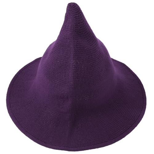 BESTOYARD Halloween Hexenhut aus Wollmischung Spitz Zulaufend mit Breiter Krempe Waschbar und Wiederverwendbar Einzigartiges Design für Kostüm und Themenpartys Passende Deko für Halloween von BESTOYARD