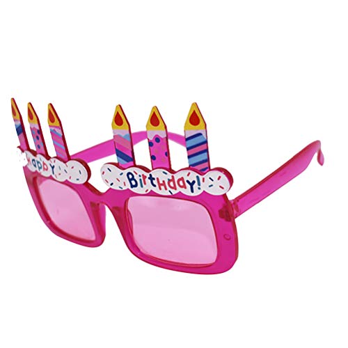 BESTOYARD Happy Birthday Kerzen-Sonnenbrille, Neuheit für Geburtstagsgeschenk, Party-Zubehör (Fuchsia) von BESTOYARD
