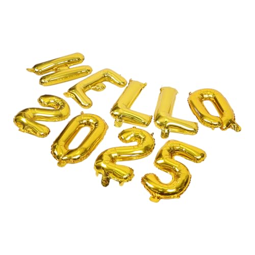 BESTOYARD Hello Folienballon Set aus Aluminiumfolie Goldene Zahlen und Buchstabenballons für Silvester Jahreswechsel Abschlussfeier Partydekoration Robust und Platzsparend für von BESTOYARD