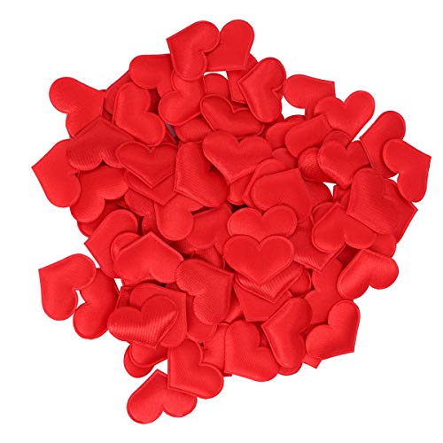 BESTOYARD Herz Konfetti Stoff 3D Tisch Konfetti Herz Verzierung Streudeko Hochzeit Tisch Dekoration 3cm 600 Stück (Rot) von BESTOYARD