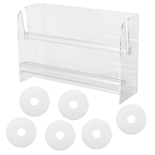 BESTOYARD Klarer Etiketten Spender mit Fächern Verstellbarer Sticker Rollenhalter für Büro und Schreibtisch Einfacher Zugang und Benutzerfreundliche Handhabung von BESTOYARD