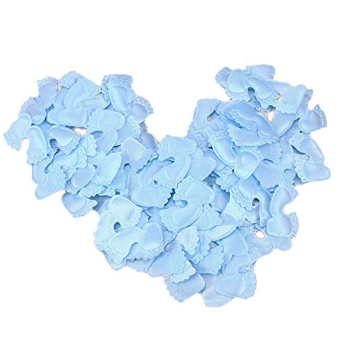 BESTOYARD Konfetti Baby Shower Fuß Form Stoff 3D Tisch Konfetti Tischdeko Streudeko für Babyshower Babyparty Kinder Geburtstag 100 Stück (Blau) von BESTOYARD