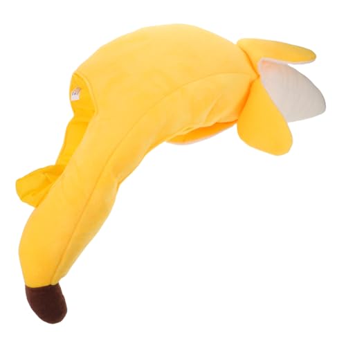 BESTOYARD Plüsch Bananenhut Lustige Kopfbedeckung für Erwachsene Einzigartiges Kostüm Accessoire für Halloween Party Cosplay und Foto Requisiten Kreativer Tropischer Hut für Verkleidung von BESTOYARD