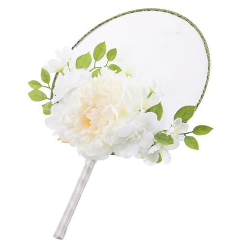 BESTOYARD Traditioneller Runder Fächer mit Quaste und Lebensechten Blumen für Hochzeiten Tanzaufführungen und Sommerliche Anlässe und Kulturell Inspirierend von BESTOYARD