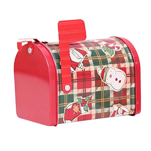 BESTOYARD Weihnachtsgeschenkkasten Mailbox Form kreative postkasten für Kind süßigkeiten Spielzeug Dekoration (Kariertes Muster) von BESTOYARD