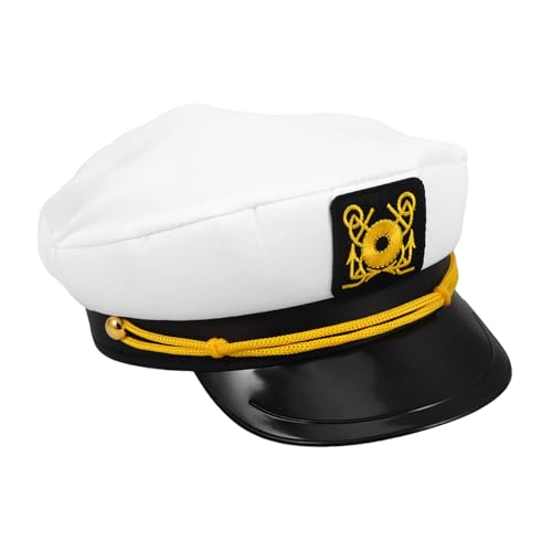 BESTOYARD Weiße Matrosenmütze Verstellbar Atmungsaktiv mit Breiter Krempe Sonnenschutz Unisex für Yachtparty Kostüm Erwachsene BESTOYARD Weiße Matrosenmütze Verstellbar Atmungsaktiv mit Breiter Krempe Sonnenschutz Unisex für Yachtparty Kostüm Erwachsene von BESTOYARD