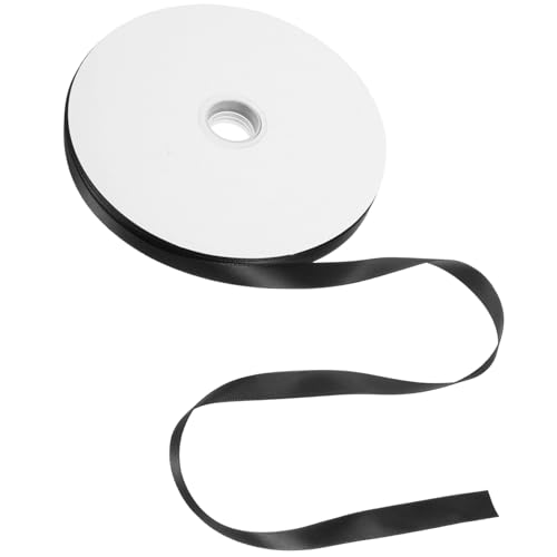 BESTYASH 1 Rolle Bogenband Satinband Dünn Beige Blumen- Schleife Weiß Geschenkband Geschenkverpackungsband Blumenwickband Verpackungsband Blumenband Bänder Für Diy Black Polyester von BESTYASH