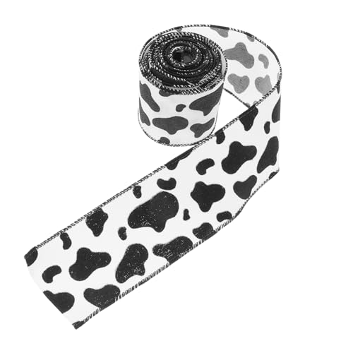 BESTYASH 1 Rolle Kuhband Band Mit Nutztieren Tierbänder Zum Basteln Western-themenband Druckbänder Zum Basteln Kuhdruckverzierungen Ripsband Mit Animal-print Kuhdruckband Polyester von BESTYASH