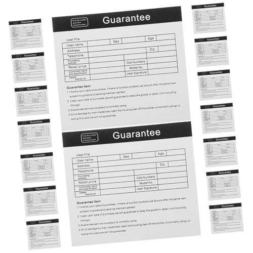 BESTYASH 1 Satz Garantiekarte Anleitungskarten Zur Tassenpflege Wartungskarte Für Geräte Gerätewartungskarte Gerätereparaturkarten Papier 200 Stück BESTYASH 1 Satz Garantiekarte Anleitungskarten Zur Tassenpflege Wartungskarte Für Geräte Gerätewartungskarte Gerätereparaturkarten Papier 200 Stück von BESTYASH