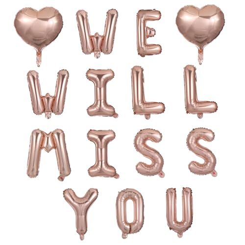 BESTYASH 1 Satz Graduation Party Balloons Set We Will Herzballon Deko Rosen Gold Buchstaben Herz für Abschlussfeier und Festliche Anlässe von BESTYASH