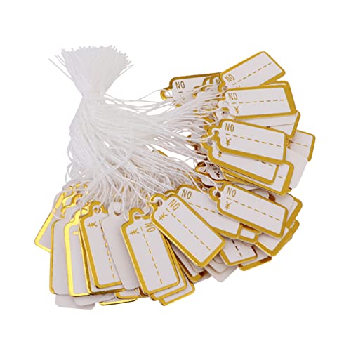 BESTYASH 1 Satz Handgeschriebene Preisetiketten Mit Schnur Robuste Papier Preisschilder Für Schmuck Supermärkte Und Einzelhandel Kreative Form Und Auffällige Farben Für Uhren 500 Stück von BESTYASH