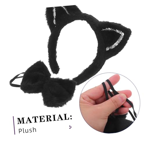 BESTYASH 1 Satz Katzenohren Stirnband Set mit und Bowtie Funkelndes Cosplay Zubehör für Halloween und Kostümpartys Leicht und Komfortabel Perfektes Katzenkostüm für Erwachsene BESTYASH 1 Satz Katzenohren Stirnband Set mit und Bowtie Funkelndes Cosplay Zubehör für Halloween und Kostümpartys Leicht und Komfortabel Perfektes Katzenkostüm für Erwachsene von BESTYASH