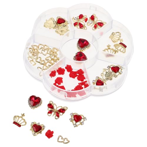 BESTYASH 1 Schachtel Alloy Nagel Charms mit Herz Schmetterling Krone Strasssteinen Funkelnde Nail Gems für Valentinstag Maniküre Vielseitige Nagel Schmuck für Frauen Langlebig und Elegant BESTYASH 1 Schachtel Alloy Nagel Charms mit Herz Schmetterling Krone Strasssteinen Funkelnde Nail Gems für Valentinstag Maniküre Vielseitige Nagel Schmuck für Frauen Langlebig und Elegant von BESTYASH