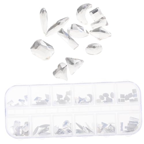 BESTYASH 1 Schachtel Diy Nagel Charms Set mit Ab Glitzersteinen Fächer für Nail Art Design Hochwertige Flache Rückseite Dekorationen für Nagelkunst von BESTYASH