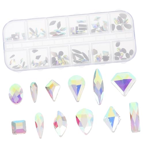 BESTYASH 1 Schachtel Diy Nageldesign Strasssteine Set Fächer mit Ab Wasserdiamanten für Kreative Fingernagel Dekorationen Geeignet für Zuhause Kunstprojekte und Persönliche Gestaltung von BESTYASH