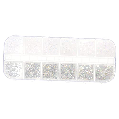 BESTYASH 1 Schachtel Fächer Nagelkunst Strasssteine Flachboden Rhinestones Weiß Nude Ab Farben DIY Maniküre Dekoration für Nageldesign Anfänger von BESTYASH