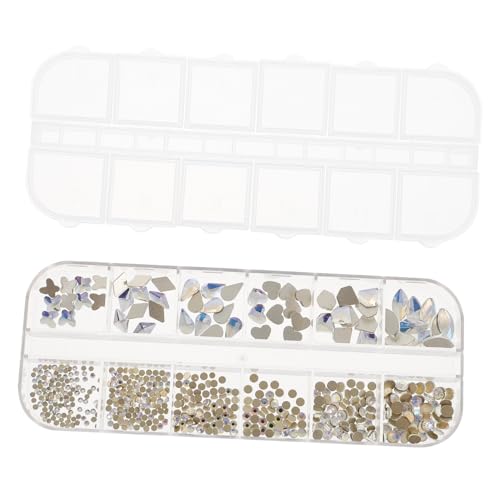 BESTYASH 1 Schachtel Flatback Nagelsteine in Spezieller Form Glänzende Nail Art Supplies Funkelnde Maniküre Diamanten für Dekorative Nageldesigns mit Unregelmäßigen Strasssteinen für DIY von BESTYASH