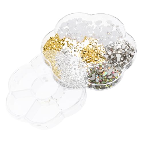 BESTYASH 1 Schachtel Perlnagelschmuck UV Charme Reiz Strassnagelzauber Dekorative Metallnägelschmerzen Zauber liebe herz nagel charms Maniküre Dekoration Nagelanhänger Harz von BESTYASH