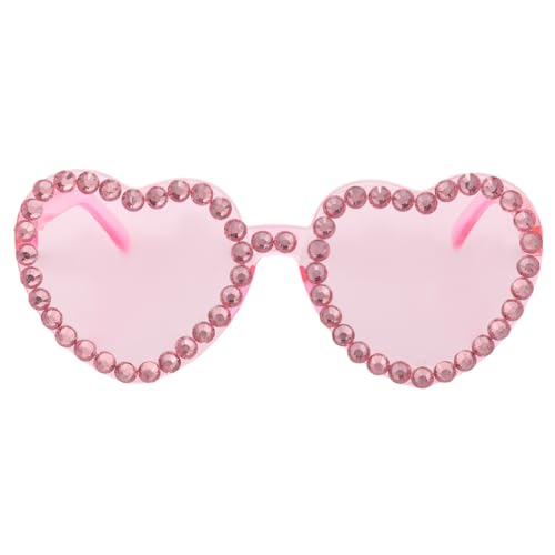 BESTYASH 1 Teilige Sonnenbrille Luau Sonnenbrille Fedora Sonnenbrille Mit Schmucksteinen Für Männer Katzenaugen Sonnenbrille Herz Edelstein Brille Herzförmige Sonnenbrille Schild von BESTYASH