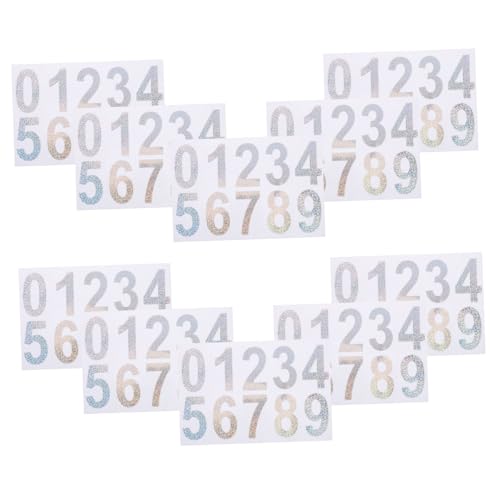 BESTYASH 10 Sets Garagennummernschild Briefkastenaufkleber Briefkastennummern Für Außen Nummernetikettenaufkleber Selbstklebende Nummernbriefkastenaufkleber Nummernaufkleber von BESTYASH