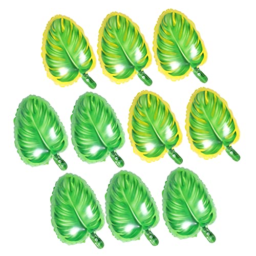 BESTYASH 10 Stück Hawaii Party Ballons Monstera Dekoration Bunte Luftballons für Gelb Grün für Unvergessliche Feiern von BESTYASH
