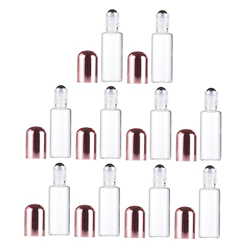 BESTYASH 10 Stück Nachfüllbare Rollerflaschen mit Deckel Duftöl und Parfümflaschen Transparent mit Roségold Kappe für Ätherische Öle und Persönliche Düfte BESTYASH 10 Stück Nachfüllbare Rollerflaschen mit Deckel Duftöl und Parfümflaschen Transparent mit Roségold Kappe für Ätherische Öle und Persönliche Düfte von BESTYASH