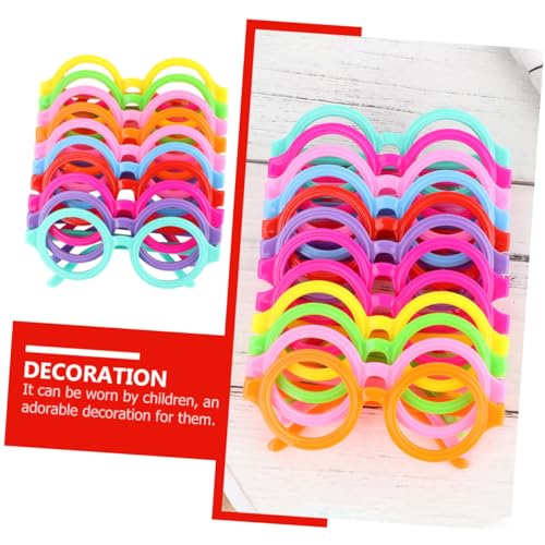 BESTYASH 10 Stück Teiliges Brillenrahmen Bunte Partybrillen Rund ohne Gläser Festival Foto Requisiten Schmuck für Familien und Freunde Spaß Dekoration von BESTYASH