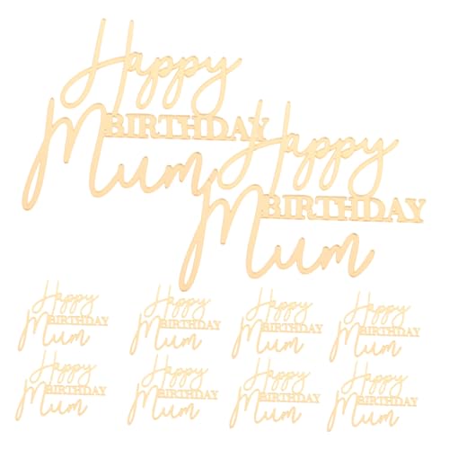 BESTYASH 10 Stück Teiliges Cake Topper Goldene Geburtstagskuchen Deko für Mütter Muttertagsfeier Frauen Geburtstag Party Zubehör Langlebig Leicht Tragbar von BESTYASH