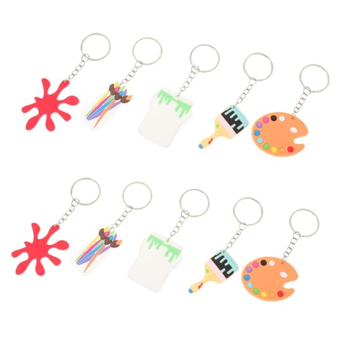 BESTYASH 10 Stück Teiliges Künstler Schlüsselanhänger Anhänger Cartoon Maler Pinsel Design Anhänger Schlüsselring Charms für Tasche Auto Dekoration BESTYASH 10 Stück Teiliges Künstler Schlüsselanhänger Anhänger Cartoon Maler Pinsel Design Anhänger Schlüsselring Charms für Tasche Auto Dekoration von BESTYASH