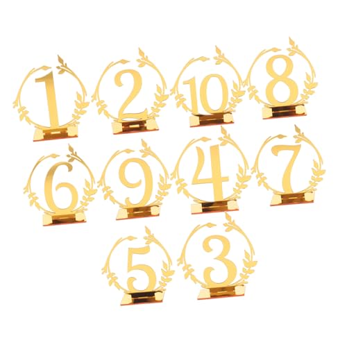 BESTYASH 10 Stück Teiliges Transparente Tischnummern Gold Robuste Verschleißfeste Hochzeit Tischkarten für Party Bankett Geburtstag Moderne Sitzplatznummern zur Einfachen Tischzuordnung BESTYASH 10 Stück Teiliges Transparente Tischnummern Gold Robuste Verschleißfeste Hochzeit Tischkarten für Party Bankett Geburtstag Moderne Sitzplatznummern zur Einfachen Tischzuordnung von BESTYASH