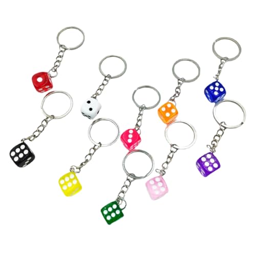 BESTYASH 10 Stück Teiliges Würfel Schlüsselanhänger aus Robustem Material Kreative Handtaschen Dekoration Lebensechte Mini Würfel aus Resin Bunten Farben Rot Orange Gelb Grün als BESTYASH 10 Stück Teiliges Würfel Schlüsselanhänger aus Robustem Material Kreative Handtaschen Dekoration Lebensechte Mini Würfel aus Resin Bunten Farben Rot Orange Gelb Grün als von BESTYASH