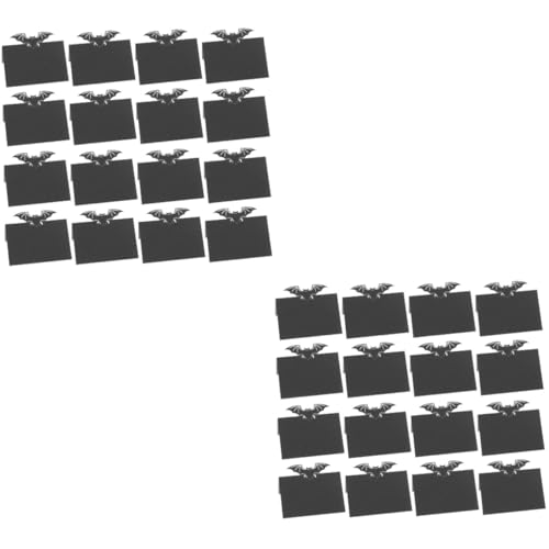 BESTYASH 100 Stck. Schwarze Tischkarten Platzkarten mit Fledermaus Langlebig und Praktisch Blanko zum Beschriften für Halloween Hochzeit und Party zur Stilvollen Sitzplatzdekoration BESTYASH 100 Stck. Schwarze Tischkarten Platzkarten mit Fledermaus Langlebig und Praktisch Blanko zum Beschriften für Halloween Hochzeit und Party zur Stilvollen Sitzplatzdekoration von BESTYASH